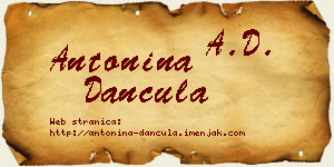 Antonina Dančula vizit kartica